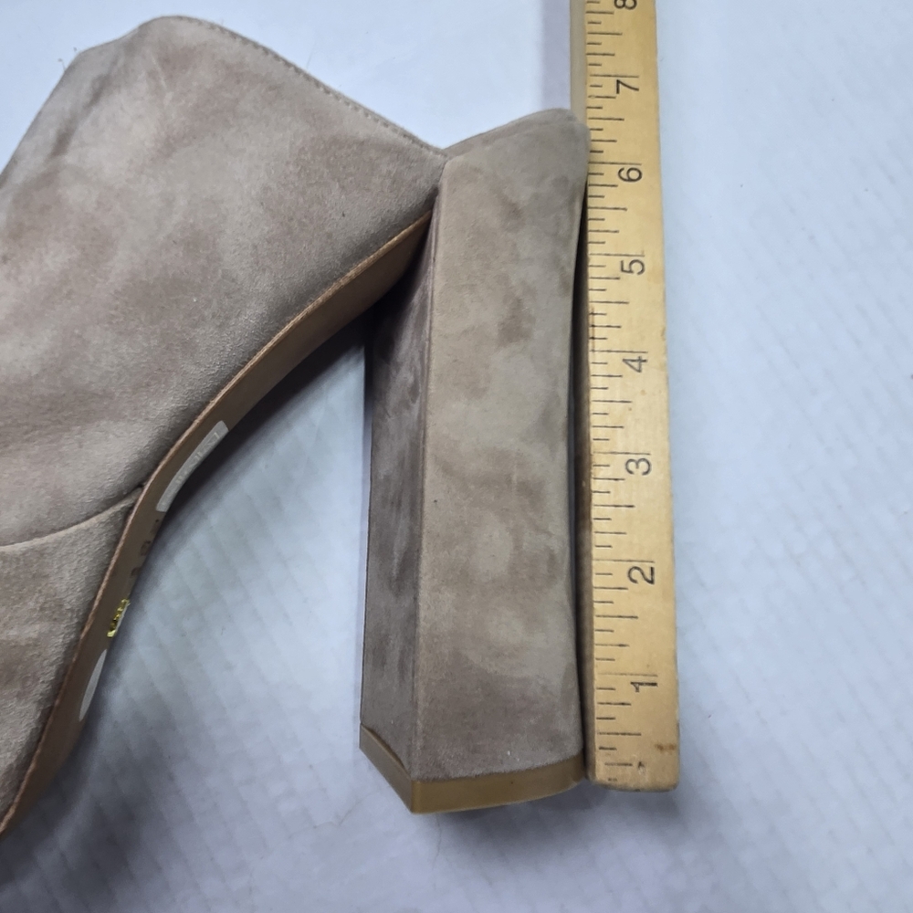 Stuart Weitzman Skyhigh 145mm Natural Tan Slide Platform Mules Size 9 1/2 M - Picture 10 of 10